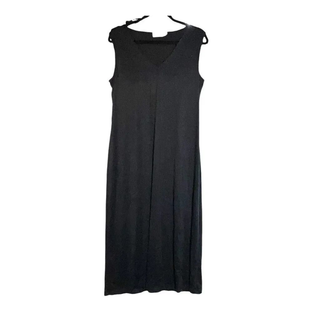 Hillary & Hanson Maxie Lounge Dress Women’s XLarge Black Sleeveless Shelf Bra